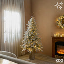 Kit Natale Innevato | Pino Cortina EDG H 180 cm con 1800 LED, 36 Palline e 8 Fiocchi Rossi
