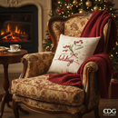 EDG Enzo De Gasperi | Cuscino vischio in tessuto "Happy Holidays" Natale 2025
