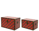 Kaemingk | Scatola Portaoggetti Stile Baule con Stampa Tartan Rosso