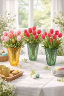 EDG Enzo De Gasperi | Bouquet di Tulipani Artificiali in Gomma – 5 Boccioli