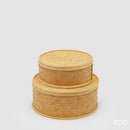 EDG Enzo De Gasperi Scatola Decorativa In Legno Rattan Rotonda