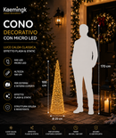 Kaemingk | Cono Decorativo con Micro LED – Effetto Flash e Luce Calda da esterno