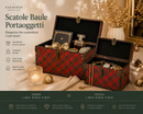 Kaemingk | Scatola Portaoggetti Stile Baule con Stampa Tartan Rosso
