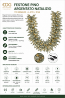 EDG Enzo De Gasperi | Festone Pino Argentato Natalizio - 170 Miniled Luce Bianca Calda