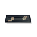 Set 2 bacchette Sushi  in legno con decoro e 2 poggia bacchette WD Lifestyle