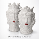 Mastercraft | Vaso Testa Principe / Principessa con Bocca Rossa H.39 cm