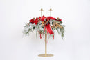 Fiori di Lena | Candeliere 3 fiamme alto con decoro Natale 2025