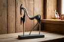 Statua Cavallo Stilizzata in Metallo Grande Dialma Brown