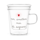 Simple Day | Tazza con Infusore in Vetro Borosilicato 400 ml – 2 Decori