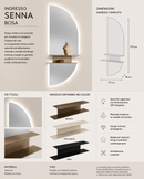 Ikone | Ingresso a Parete Senna - Bosa Specchio Led + Mensola
