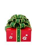 Fiori di Lena | Portacandela Pacco Regalo in Resina Ø 9 x H 9 cm