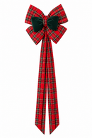 Fiori di Lena | Fiocco bombato Quadrifoglio Tartan con code lunghe
