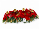 Fiori di Lena | Candeliere 4 Fiamme con Stelle di Natale, Ortensie e decorazione natalizia