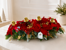 Fiori di Lena | Candeliere 4 Fiamme con Stelle di Natale, Ortensie e decorazione natalizia