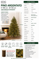 EDG Enzo De Gasperi | Albero di Natale Pino argentato con 3000 miniled H 180 cm