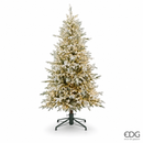 Kit Natale Innevato | Pino Cortina EDG H 180 cm con 1800 LED, 36 Palline e 8 Fiocchi Rossi