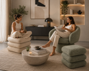 EDG Enzo De Gasperi | Pouf Girevole in Bouclé H 44,5 cm.