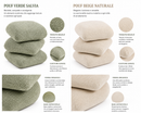 EDG Enzo De Gasperi | Pouf Girevole in Bouclé H 44,5 cm.