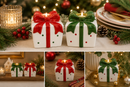 Easy Life | Portacandela Pacco Regalo 8x8xh8 cm in Ceramica Ribbon
