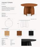 Ikone | Tavolo Moku in legno Ø 140 cm.