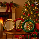 EDG Enzo De Gasperi | Specchio torchon rotondo decorativo Natale