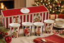 Easy Life | Set 4 Bicchierini Caffè 100 ml in porcellana Cozy Christmas