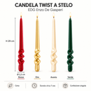 EDG Enzo De Gasperi | Candela Twist a Stelo in Cera H 29 cm – 4 Colori