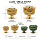 EDG Enzo De Gasperi | Vaso Fenice Pigna in Ceramica con Piede – 2 Dimensioni e 2 Colori