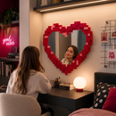 Seletti | Pixel Heart – Specchiera a Cuore con Cornice 55,5x51,5 cm
