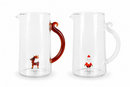 WD Lifestyle | Caraffa in vetro borosilicato 1,5 L. Decoro Natale