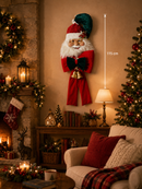 Fiori di Lena | Fiocco Rosso con Babbo Natale e due campanacci H 115 cm