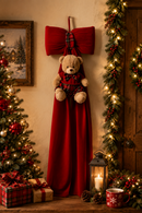 Fiori di Lena | Fiocco in Velluto con nodo scozzese e Orso Peluche H 135 cm