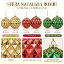 EDG Enzo De Gasperi | Sfera Natalizia Rombi in Vetro – 3 Colori e 2 Dimensioni