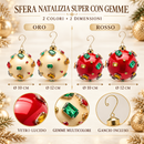 EDG Enzo De Gasperi | Sfera Natalizia Super con Gemme in Vetro – 2 Colori e 2 Dimensioni