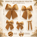 EDG Enzo De Gasperi | Fiocco Natalizio Oro in Velluto – 5 Dimensioni