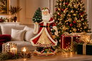 Fitz And Floyd Lamart | Babbo Natale con Doni in Ceramica Dipinta a Mano – H 34 cm