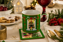 Easy Life | Set Tazza Mug 300 ml in porcellana con Sottobicchiere in Window Box Festive Evenue