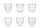Set Bicchieri Lollipop Liquore 6 pz vetro con decoro Fatti A Mano