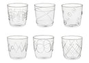 Set Bicchieri Lollipop 6 pz. vetro con decoro Fatti a Mano Galbiati