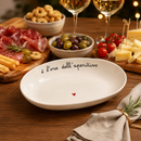 Simple Day | Coppetta Ovale in Gres "È l'Ora dell'Aperitivo" 20 × 13,5 cm