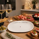 Simple Day | Piatto Ovale Fondo in Gres "In Questa Casa si Mangia Bene" 23 × 12,5 cm