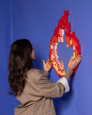 Seletti - Pixel  Flame - Fiamma Specchiera con cornice 49,5 x 70,5 cm.