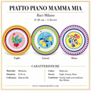 Baci Milano | Piatto Piano Mamma Mia in Melamina Ø28 cm – 3 Decori