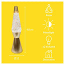 Lampada da Tavolo Lava Lamp Base Oro e Liquido Glitter Oro Fisura