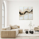 Agave | Set 3 Pz. Quadro Golden Flow 40x120 cm. Stampe Atelier