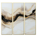 Agave | Set 3 Pz. Quadro Golden Flow 40x120 cm. Stampe Atelier