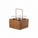 L'Oca Nera Portabicchieri/Portaposate in Rattan