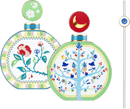 Bottiglia tonda in Porcellana con decori e Set bastoncini Mamma Mia Baci Milano
