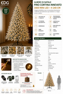 EDG Enzo De Gasperi | Albero di Natale Pino Cortina Innevato con 3400 Mini LED H 240 cm