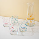 WD Lifestyle | Set 4 bicchieri in vetro decorati con scritte